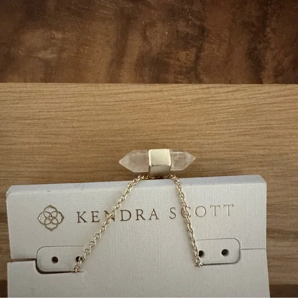 NWT Kendra Scott Jamie Gold Tone Crystal Necklace - Picture 3 of 4